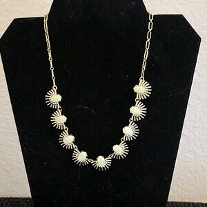 Vintage  Milk pored glass starburst necklace